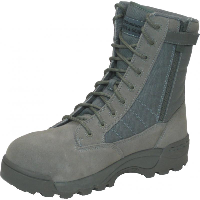 ACB, Advantage Combat 8" Boot, Sage, Safety Toe, w/ Side Zip - Click Image to Close