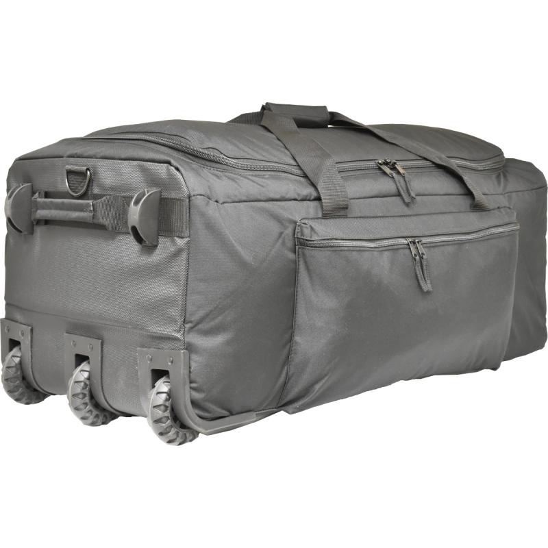 Wheeled Deployment Bag, Black, Retractable Handle - Click Image to Close