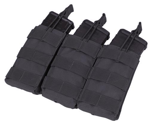 M16 Triple mag pouch, Open-top, Black - Click Image to Close