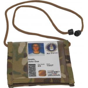 Neck ID w/back zippered pocket, Multicam